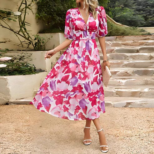 Céline|Elegante midi-jurk